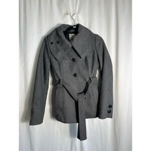 Tulle Dark Gray Belted Coat Sz S